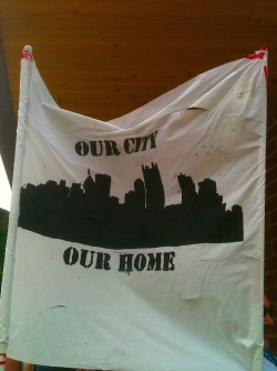 One of the banners found in the Steel Army supporters section