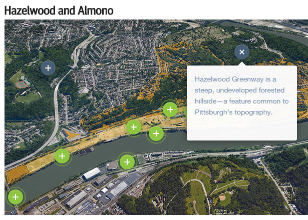 Screenshot from the p4Pittsburgh website about Hazelwood Greenway